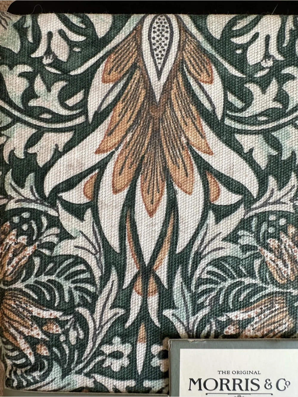 Morris & Co William Morris Green Patterned Shower Curtain